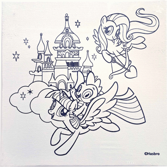 MY LITTLE PONY กรอบภาพระบายสีผ้าแคนวาสพร้อมชุดสี (ลายทไวไลท์สปาร์กเคิล & ฟลัตเตอร์ชาย)